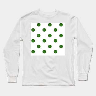 Vintage green dots on white Long Sleeve T-Shirt